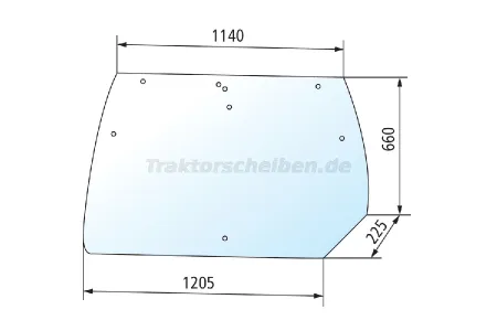 ALTE Ausführung - 8 Bohrungen - Heckscheibe gewölbt und getönt für DEUTZ FAHR, LAMBORGHINI Traktor